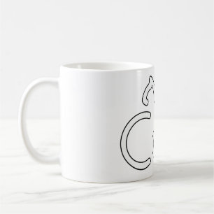Minimalistisches Katzen-Typografie-Design – Modern Kaffeetasse