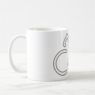 Minimalistisches Katzen-Typografie-Design – Modern Kaffeetasse