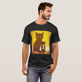 Minimalistisches Katzenkunst-T-Shirt T-Shirt