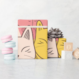 Minimalistisches Katzenmuster Faltpapier für die K Geschenkpapier