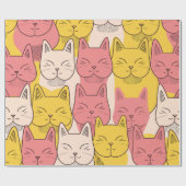 Minimalistisches Katzenmuster Faltpapier für die K Geschenkpapier (Flach)