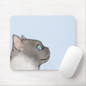 Minimalistisches Katzenprofil auf einem pastelförm Mousepad (Mit Mouse)