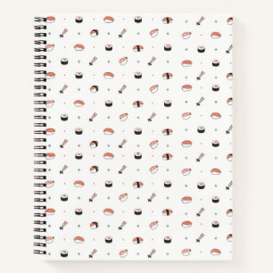 Minimalistisches Kawaii-Sushi-Muster Süße japanisc Notizblock