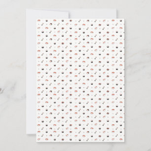 Minimalistisches Kawaii-Sushi-Muster Süßes Japanis Einladung