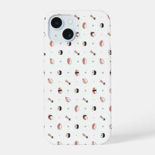Minimalistisches Kawaii-Sushi-Muster Süßes Japanis iPhone 15 Hülle
