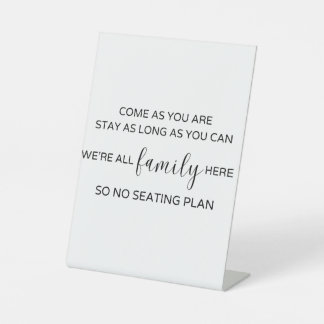Minimalistisches kein Sitzplan Sockelschild