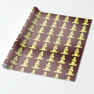Minimalistisches Kerzenmuster auf braunem Hintergr Geschenkpapier
