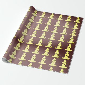 Minimalistisches Kerzenmuster auf braunem Hintergr Geschenkpapier