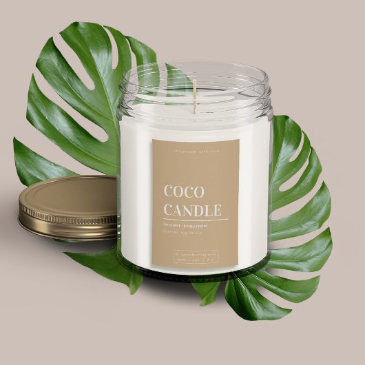 Minimalistisches Kerzensiegel Lebensmitteletikett