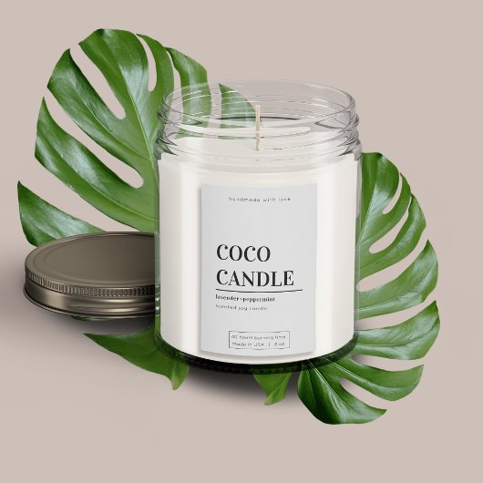 Minimalistisches Kerzensiegel Lebensmitteletikett