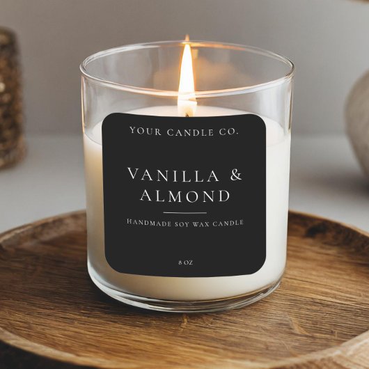 Minimalistisches Kerzensiegel Quadratischer Aufkleber