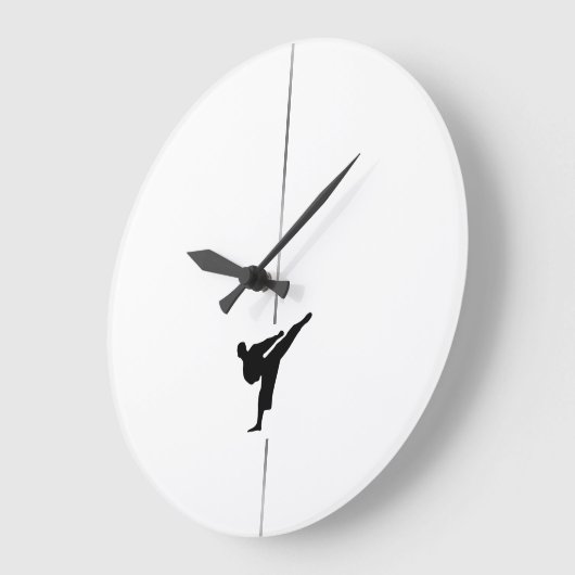 Minimalistisches Kickboxing - Kampfkunst - Große U Große Wanduhr (Winkel)
