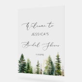 Minimalistisches Kiefernwald Brautparty Willkommen Acrylschild (Winkel)