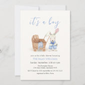 Minimalistisches Kinderzimmer Kaninchenjunge Babyd Einladung (Vorderseite)