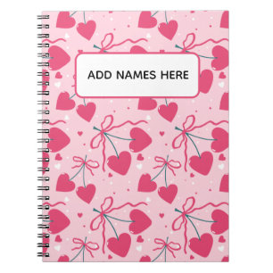 Minimalistisches Kirschen-Herz Notizbuch Cute Re Notizblock