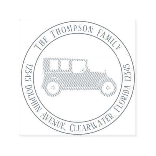 Minimalistisches klassisches Auto Einfache Rücksen Permastempel (Design)