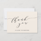 Minimalistisches klassisches Cream-Brautparty Dankeskarte (Vorderseite)