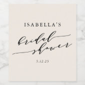 Minimalistisches klassisches Cream-Brautparty Weinetikett (Einzelnes Label)