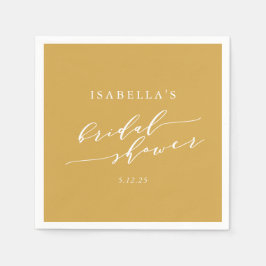 Minimalistisches klassisches gelbes Brautparty Serviette