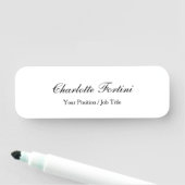 Minimalistisches klassisches Handschriftzeichen Namensschild (Beispiel)