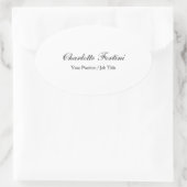 Minimalistisches klassisches Handschriftzeichen Ovaler Aufkleber (Tasche)