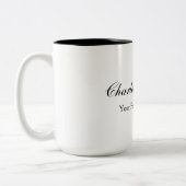 Minimalistisches klassisches Handschriftzeichen Zweifarbige Tasse (Links)