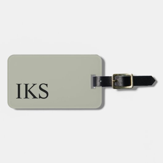 Minimalistisches klassisches Mit Monogramm hellgrü Gepäckanhänger (Vorderseite horizontal)