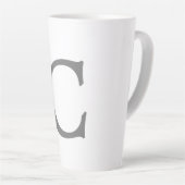 Minimalistisches klassisches Monogramm, Anfangsgra Milchtasse (Rechte Ecke)