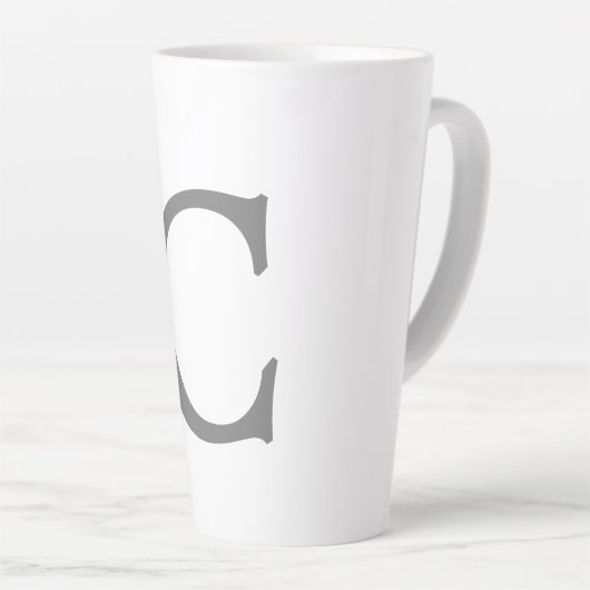 Minimalistisches klassisches Monogramm, Anfangsgra Milchtasse (Rechte Ecke)