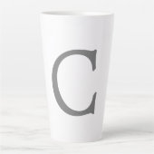 Minimalistisches klassisches Monogramm, Anfangsgra Milchtasse (Vorderseite)