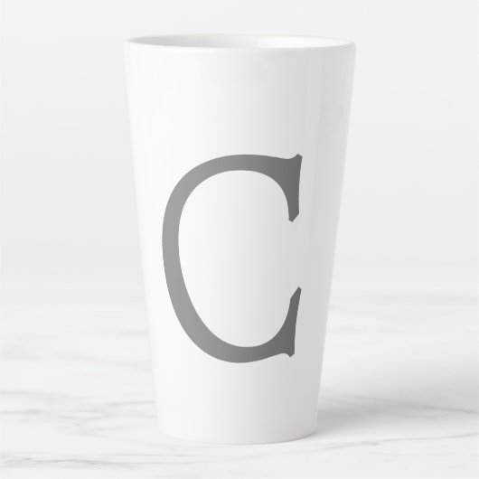 Minimalistisches klassisches Monogramm, Anfangsgra Milchtasse (Vorderseite)