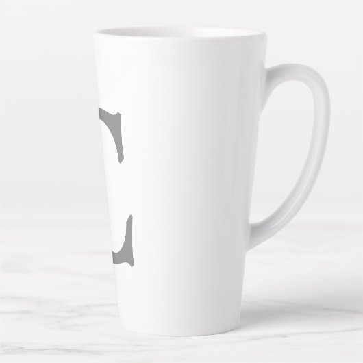 Minimalistisches klassisches Monogramm, Anfangsgra Milchtasse (Rechts)