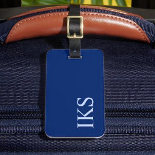 Minimalistisches Klassisches Monogramm Dunkelblau Gepäckanhänger