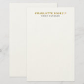 Minimalistisches Klassisches Professionelles Goldf Briefpapier (Vorne/Hinten)