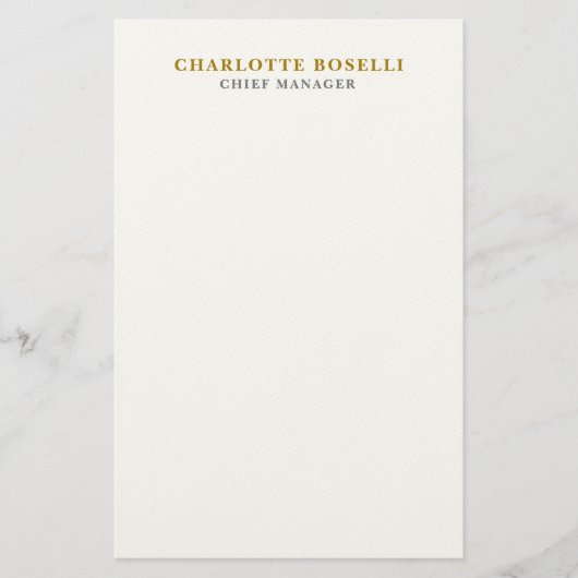 Minimalistisches Klassisches Professionelles Goldf Briefpapier (Vorderseite)