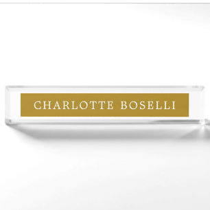 Minimalistisches Klassisches Professionelles Goldf Namensplakette