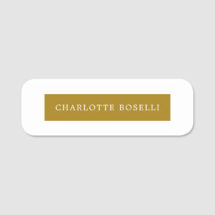 Minimalistisches Klassisches Professionelles Goldf Namensschild