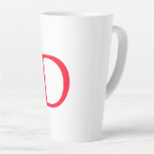 Minimalistisches klassisches Rotes Monogramm Milchtasse (Rechte Ecke)