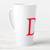 Minimalistisches klassisches Rotes Monogramm Milchtasse (Linke Ecke)