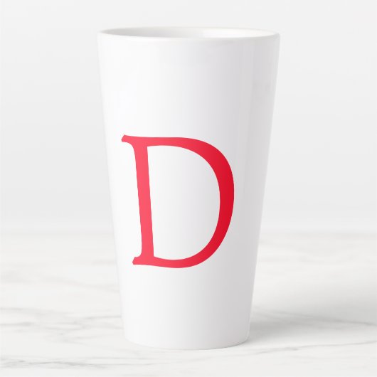 Minimalistisches klassisches Rotes Monogramm Milchtasse (Vorderseite)