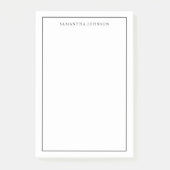 Minimalistisches klassisches Schwarz - Ihr Name Post-it Klebezettel (Vorderseite)