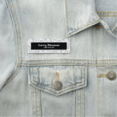 Minimalistisches, klassisches Schwarz-weißes Abstr Namensschild (Beispiel)