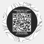 Minimalistisches, klassisches Schwarz-weißes Abstr Runder Aufkleber (Vorderseite)