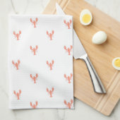 Minimalistisches kleines rotes Hummermuster Geschirrtuch (Viertel Falte)