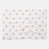 Minimalistisches kleines rotes Hummermuster Geschirrtuch (Horizontal)