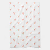 Minimalistisches kleines rotes Hummermuster Geschirrtuch (Vertikal)