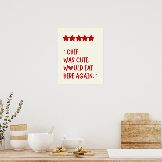 Minimalistisches Kochangebot Red Heart Kitchen Poster (Küche)