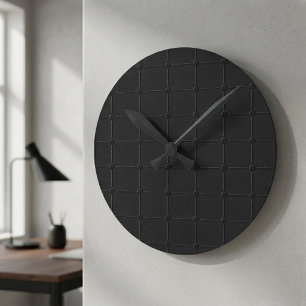 Minimalistisches Kohlenstoff-Schwarz Industrielles Runde Wanduhr