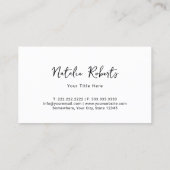 Minimalistisches Konditorei Einfache Bäckerei Visitenkarte (Rückseite)