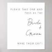 Minimalistisches Konfetti-Ausfahrt-Zeichen Poster (Vorne)